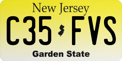 NJ license plate C35FVS