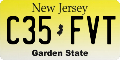 NJ license plate C35FVT