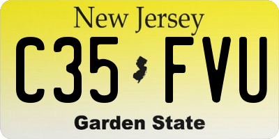 NJ license plate C35FVU
