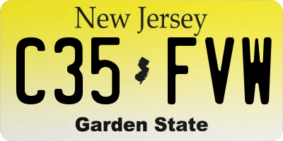 NJ license plate C35FVW