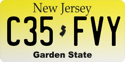NJ license plate C35FVY