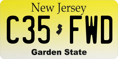 NJ license plate C35FWD