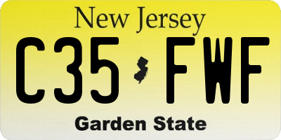 NJ license plate C35FWF