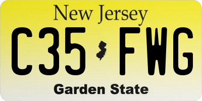 NJ license plate C35FWG