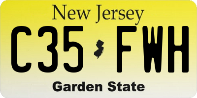 NJ license plate C35FWH