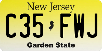 NJ license plate C35FWJ