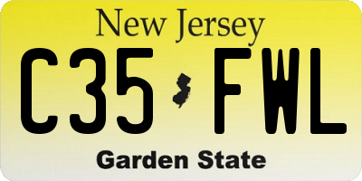 NJ license plate C35FWL