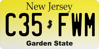 NJ license plate C35FWM