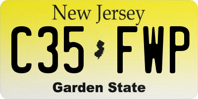 NJ license plate C35FWP