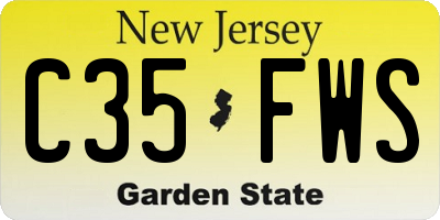 NJ license plate C35FWS