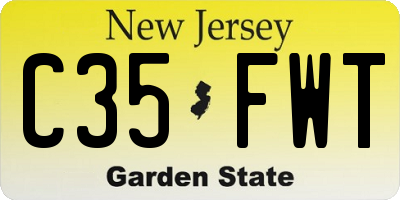 NJ license plate C35FWT
