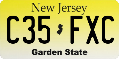 NJ license plate C35FXC