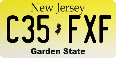 NJ license plate C35FXF