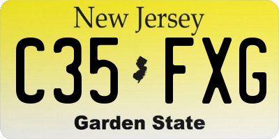 NJ license plate C35FXG