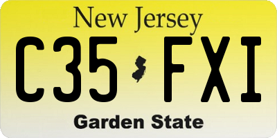 NJ license plate C35FXI