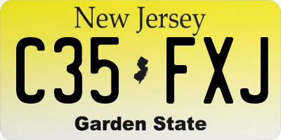 NJ license plate C35FXJ