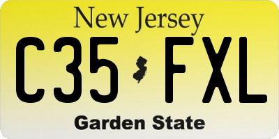 NJ license plate C35FXL