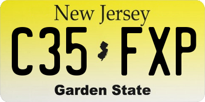NJ license plate C35FXP