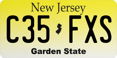 NJ license plate C35FXS