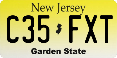 NJ license plate C35FXT