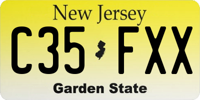 NJ license plate C35FXX