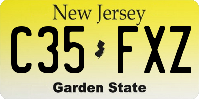NJ license plate C35FXZ