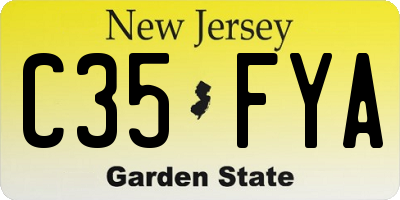 NJ license plate C35FYA