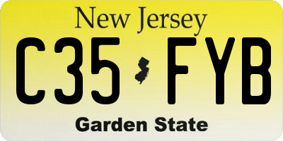 NJ license plate C35FYB