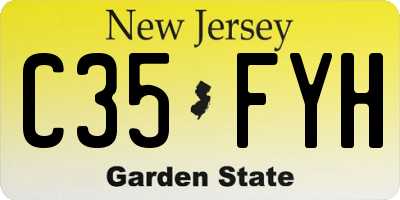 NJ license plate C35FYH