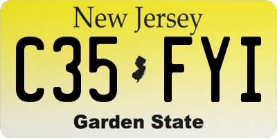 NJ license plate C35FYI