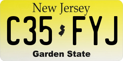 NJ license plate C35FYJ