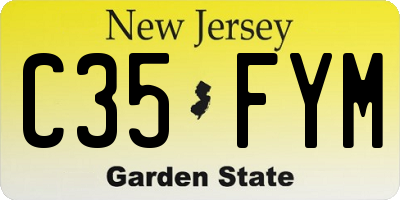 NJ license plate C35FYM