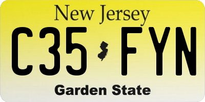 NJ license plate C35FYN