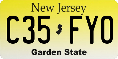 NJ license plate C35FYO