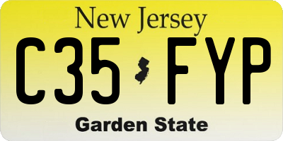 NJ license plate C35FYP