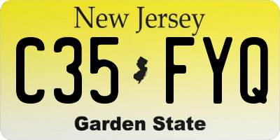 NJ license plate C35FYQ