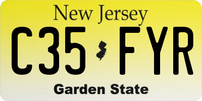 NJ license plate C35FYR