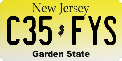 NJ license plate C35FYS