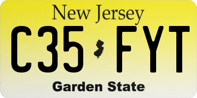 NJ license plate C35FYT