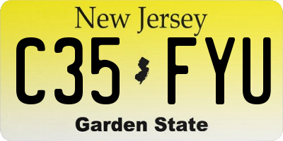 NJ license plate C35FYU