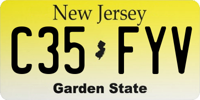 NJ license plate C35FYV