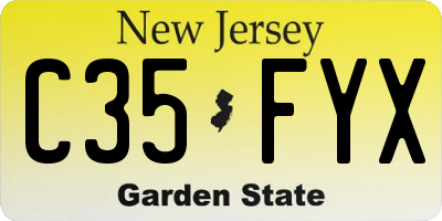 NJ license plate C35FYX