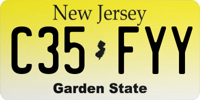 NJ license plate C35FYY