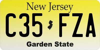 NJ license plate C35FZA