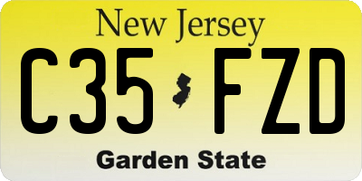 NJ license plate C35FZD