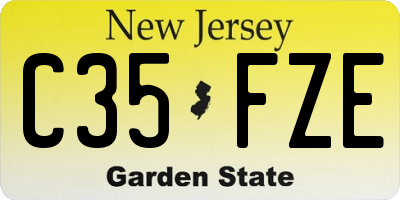 NJ license plate C35FZE