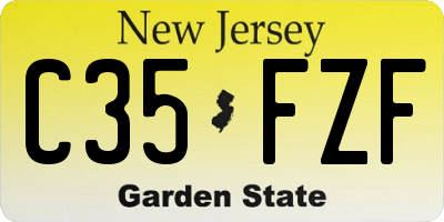 NJ license plate C35FZF