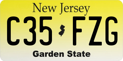 NJ license plate C35FZG