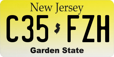 NJ license plate C35FZH
