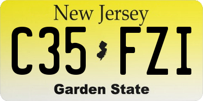 NJ license plate C35FZI